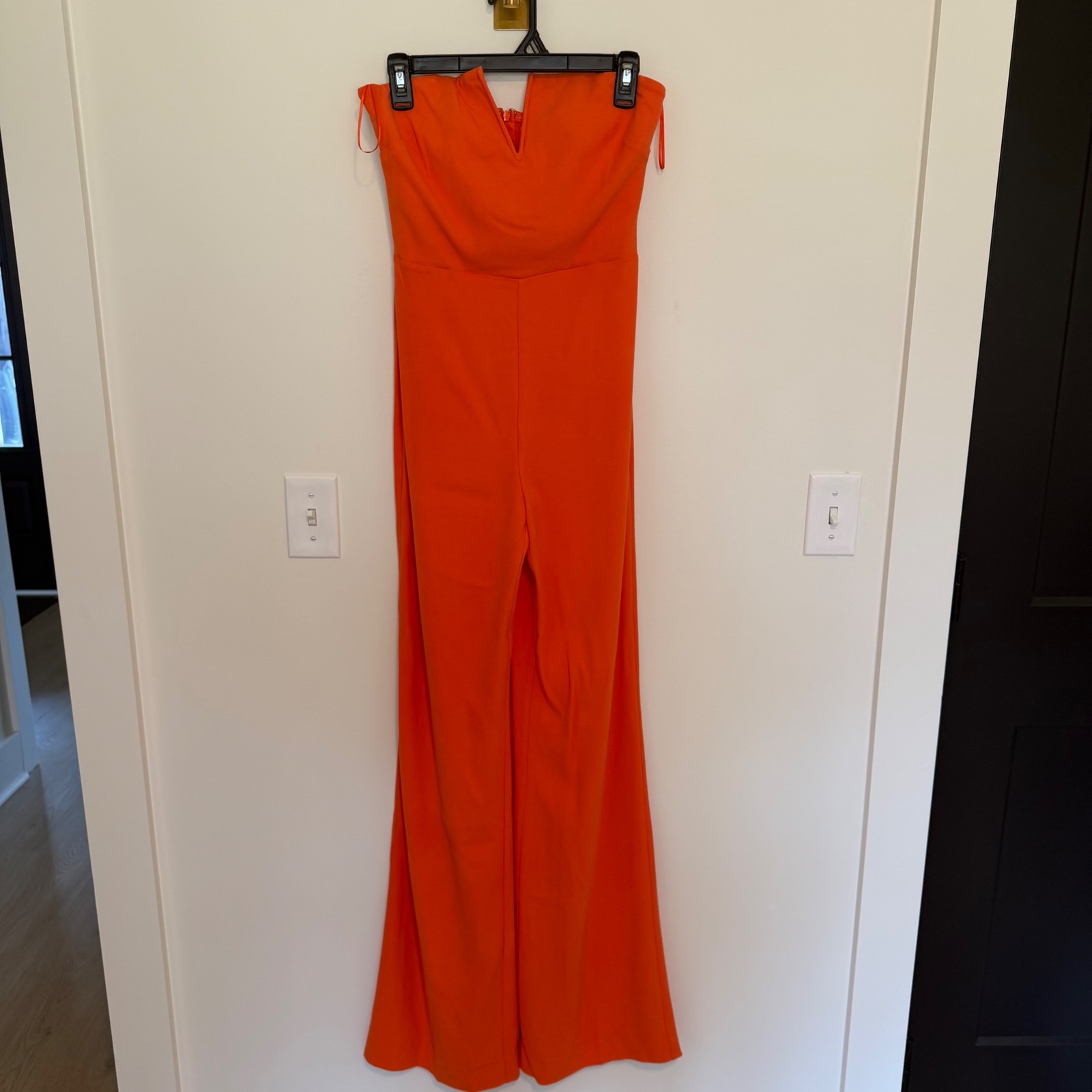 Ramy Brook Exclusive Enzo Jumpsuit Zinni Orange Strapless Wide Leg Size 0 Nwt